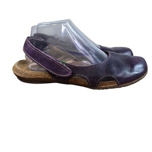 El Naturalista Wakataua N433 Purple Leather Cork Mules Sandals